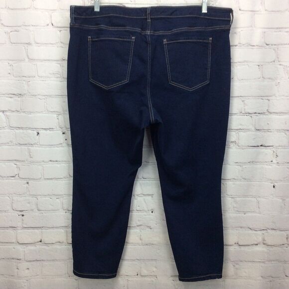 Wonderly Blue Jeans Women's Plus Size 22 W Mid Rise Skinny Crop Stretch Festive - Picture 8 of 8